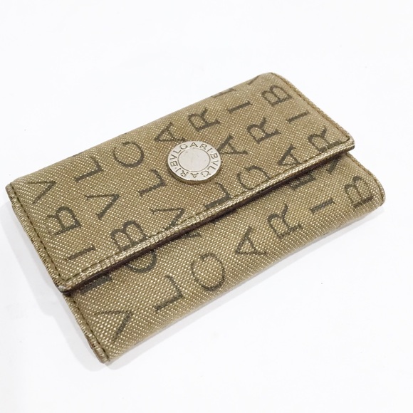 Bvlgari tan logo mania 6 key wallet - Picture 2 of 8